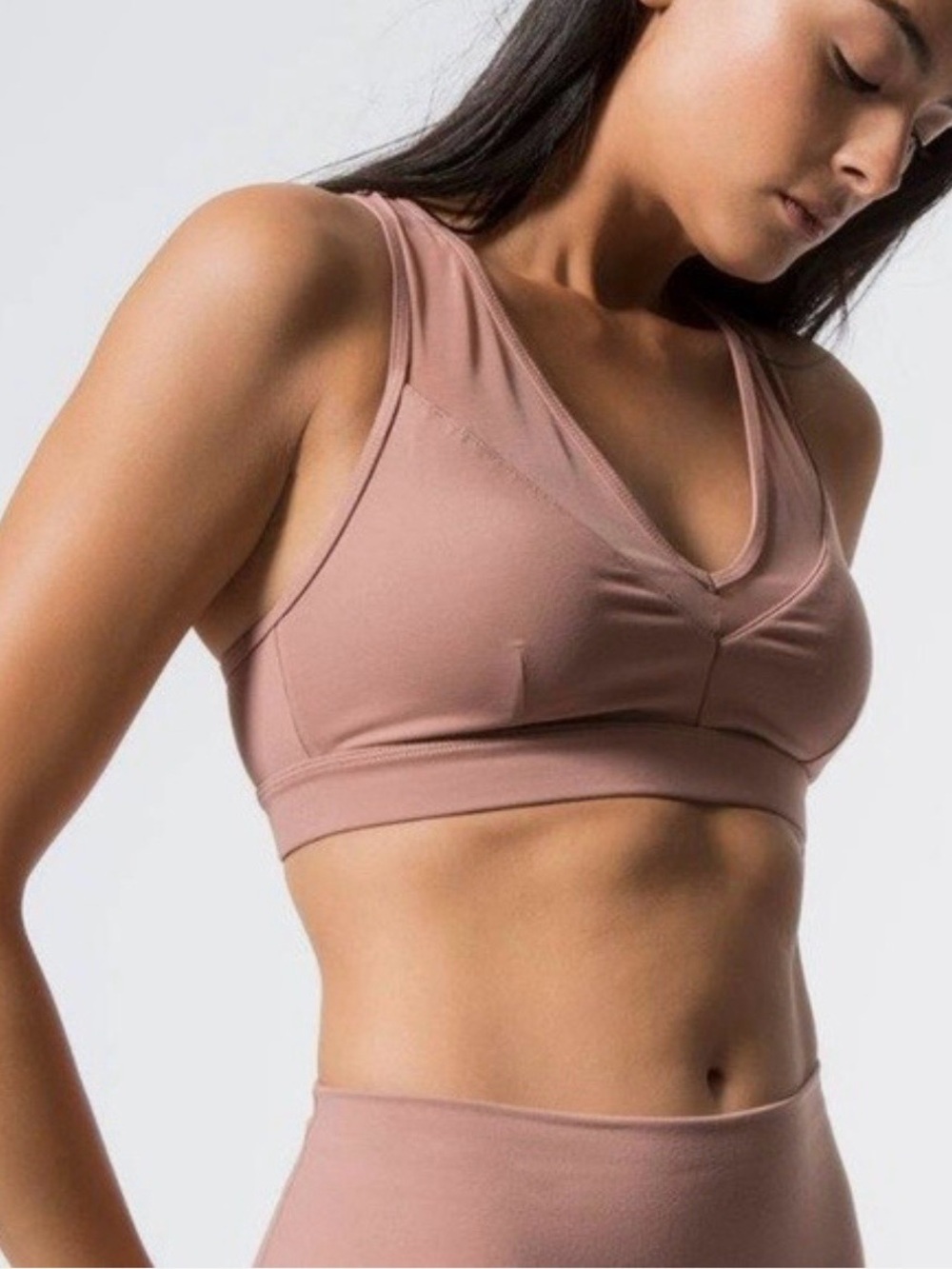 ALO YOGA- Entice Yoga Sports Bra Dusty Rose Size M